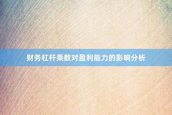 财务杠杆乘数对盈利能力的影响分析